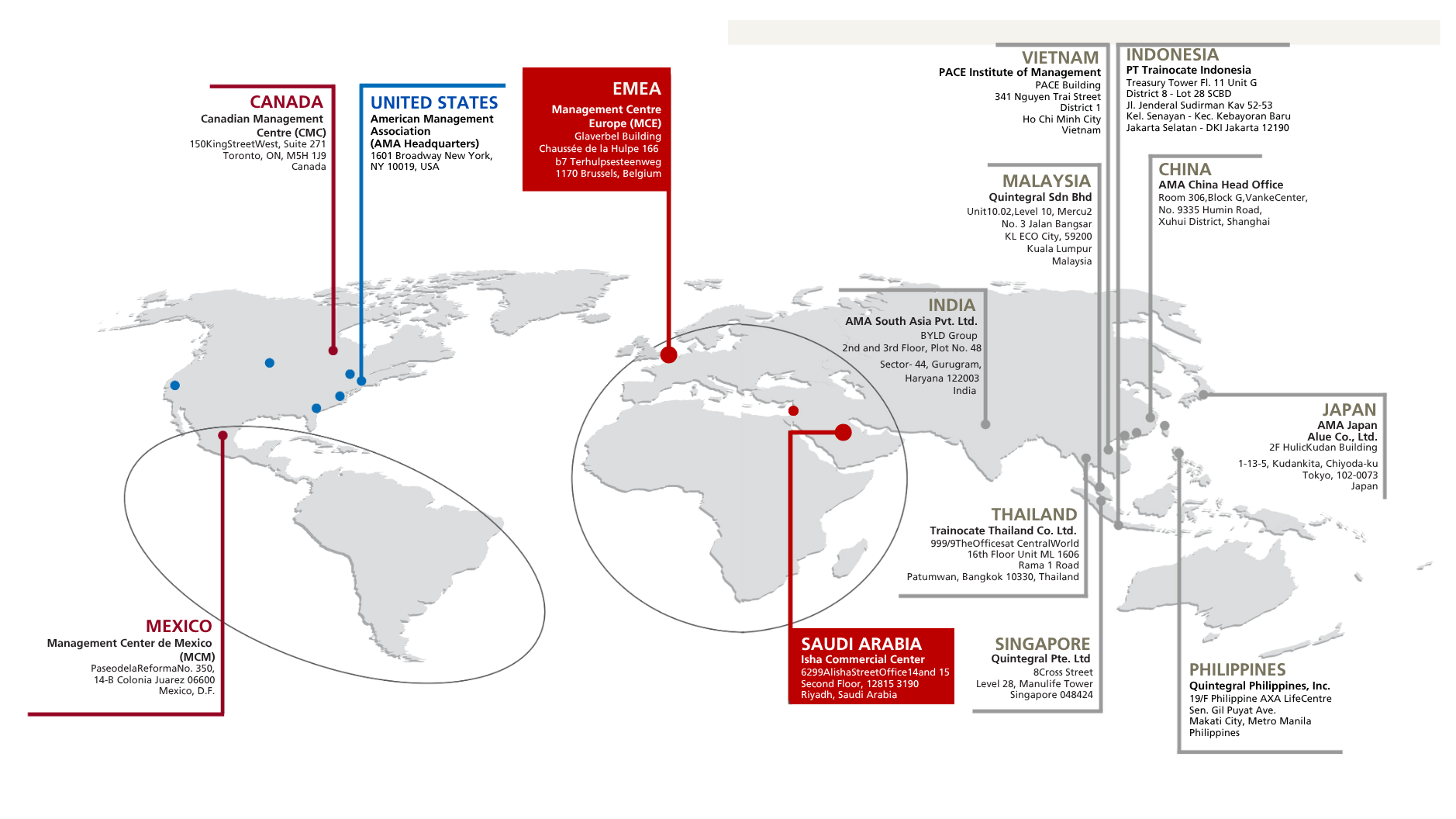 MCE part of AMA Global Management - AMA Global Map 1
